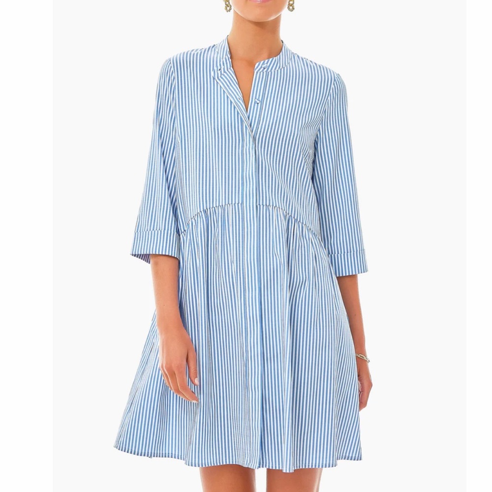 Tuckernuck Blue and White Striped Shirt Dress